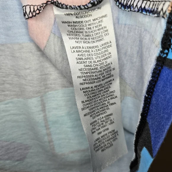 Adidas Girls Geometric Multi-color Boxy Cropped Style Top Logo Size Large 14 - Picture 7 of 7